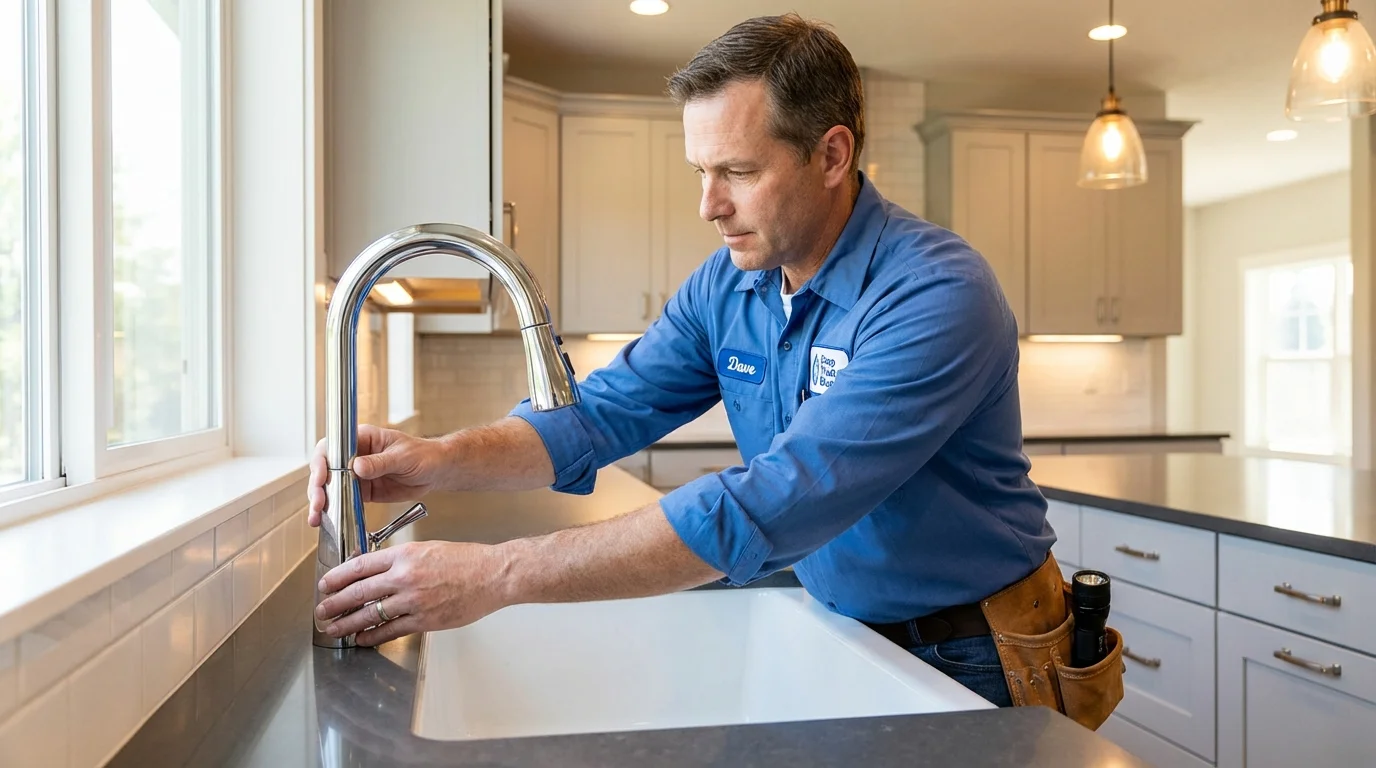 Kitchen faucet installation by Johns Plumbing LLC in Pemberton